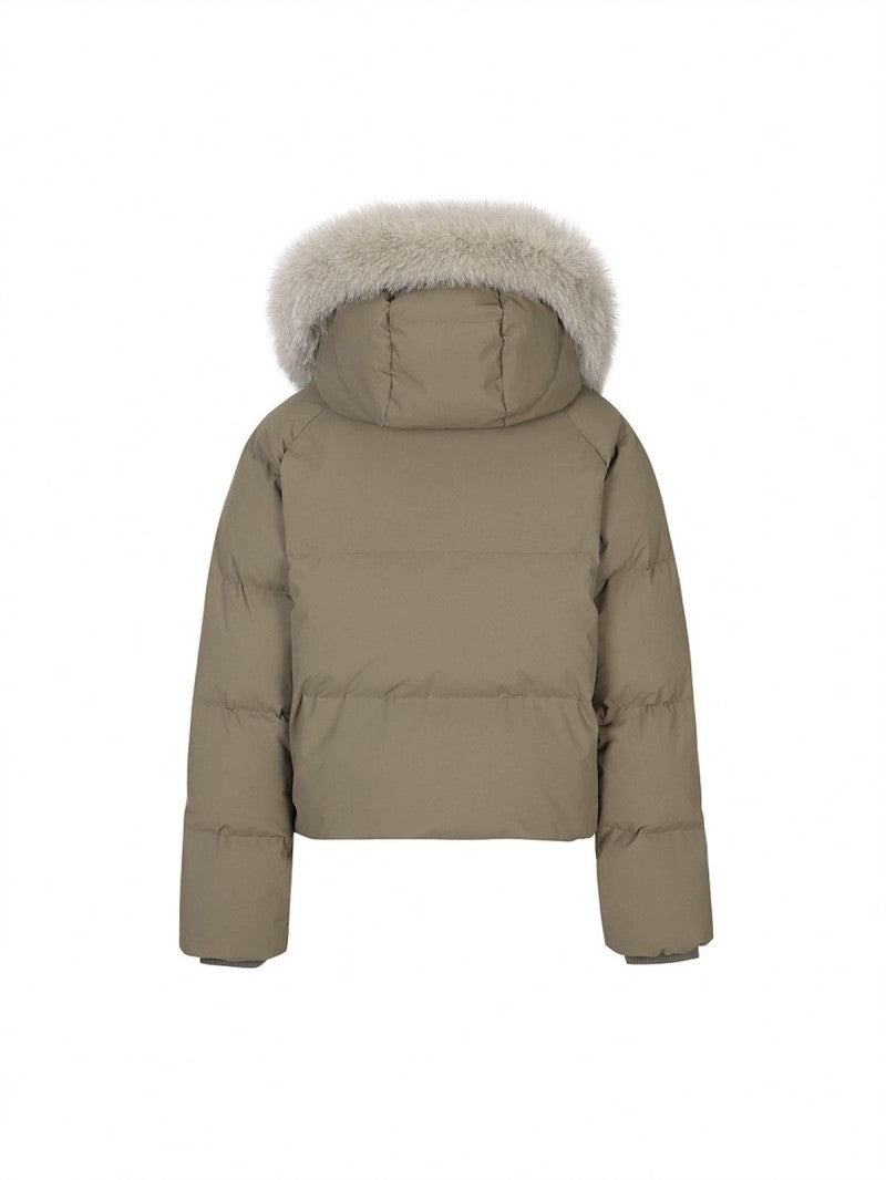 女款【WE ARE】韓國Discovery 狐狸絨毛連帽羽絨外套DWDJ99056