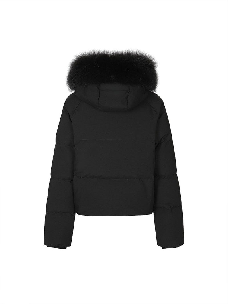 女款【WE ARE】韓國Discovery 狐狸絨毛連帽羽絨外套DWDJ99056