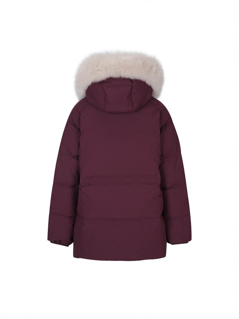 女款【WE ARE】韓國Discovery 中長版絨毛帽鵝絨外套  DWDJ98056