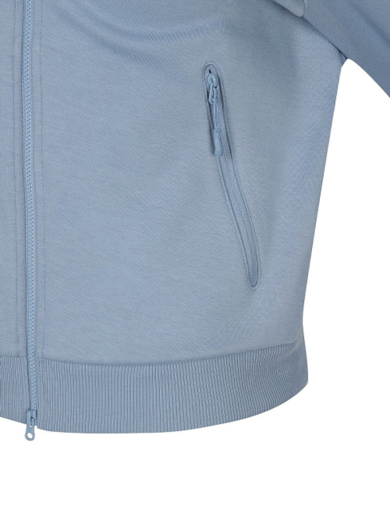 女款【WE ARE】韓國Discovery 異材質接拼連帽雙拉鏈刷毛棉外套DWTR93056