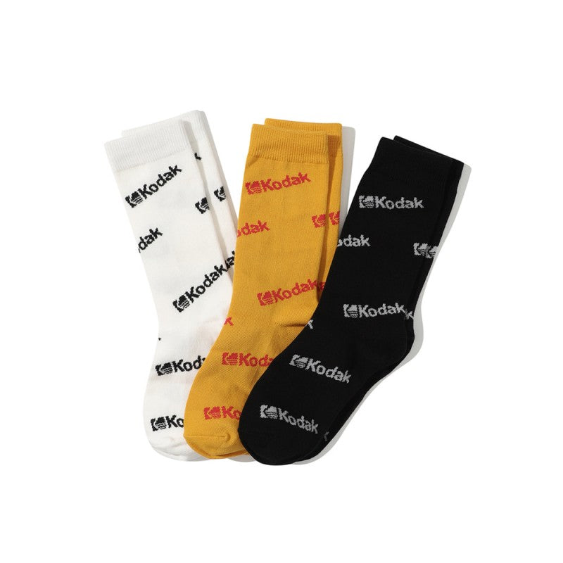 【WE ARE】韓國KODAK柯達滿版logo長襪 3色一組K5443LSC28