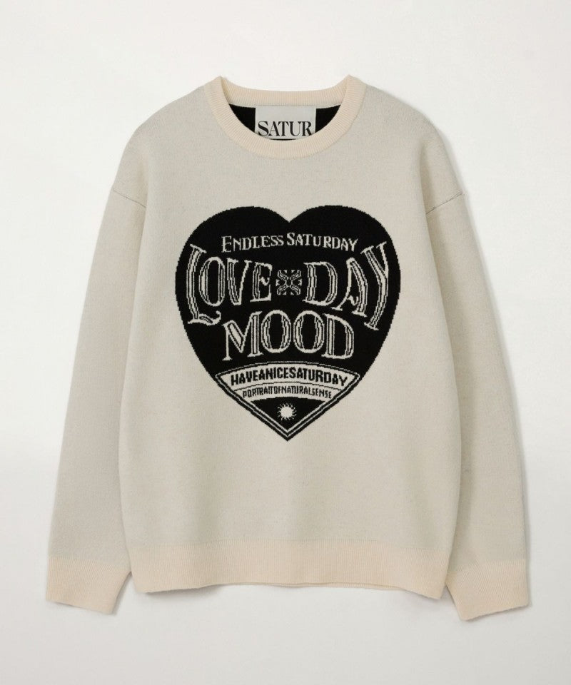 男女同款【WE ARE】韓國Satur愛心毛衣SA253UKT04