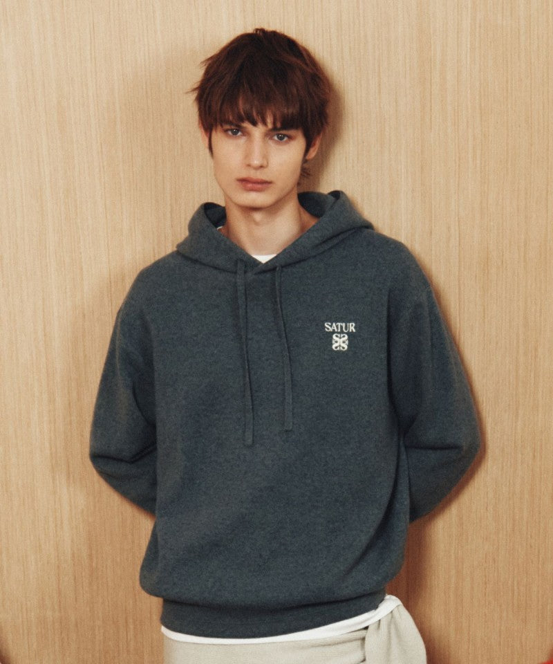 男女同款【WE ARE】韓國Satur針織連帽大學T衛衣SA253UKT12