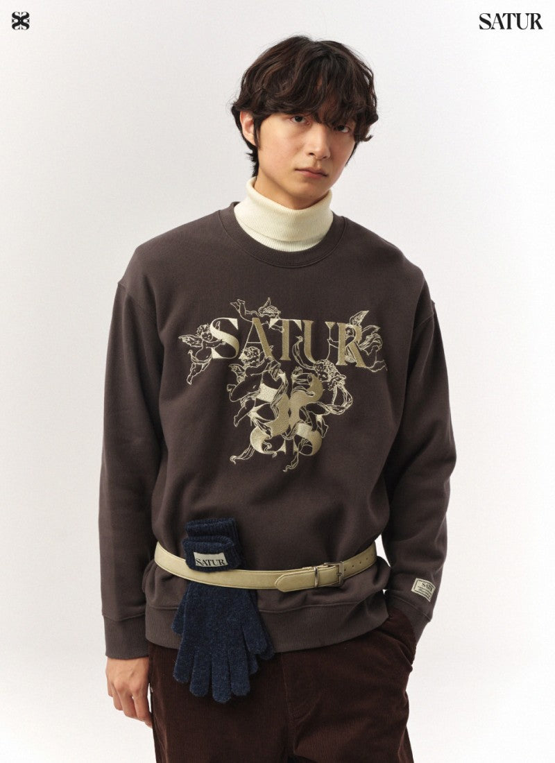 男女同款【WE ARE】韓國Satur加絨大學T衛衣SA254UTM13