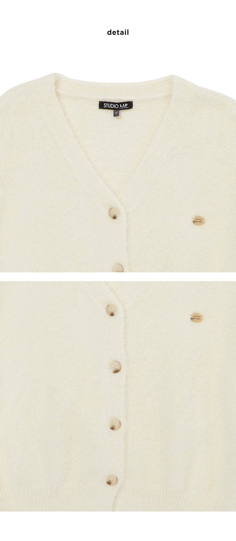 【WE ARE】韓國LAP 琥珀鈕扣Ｖ領毛衣 AR4KGA68