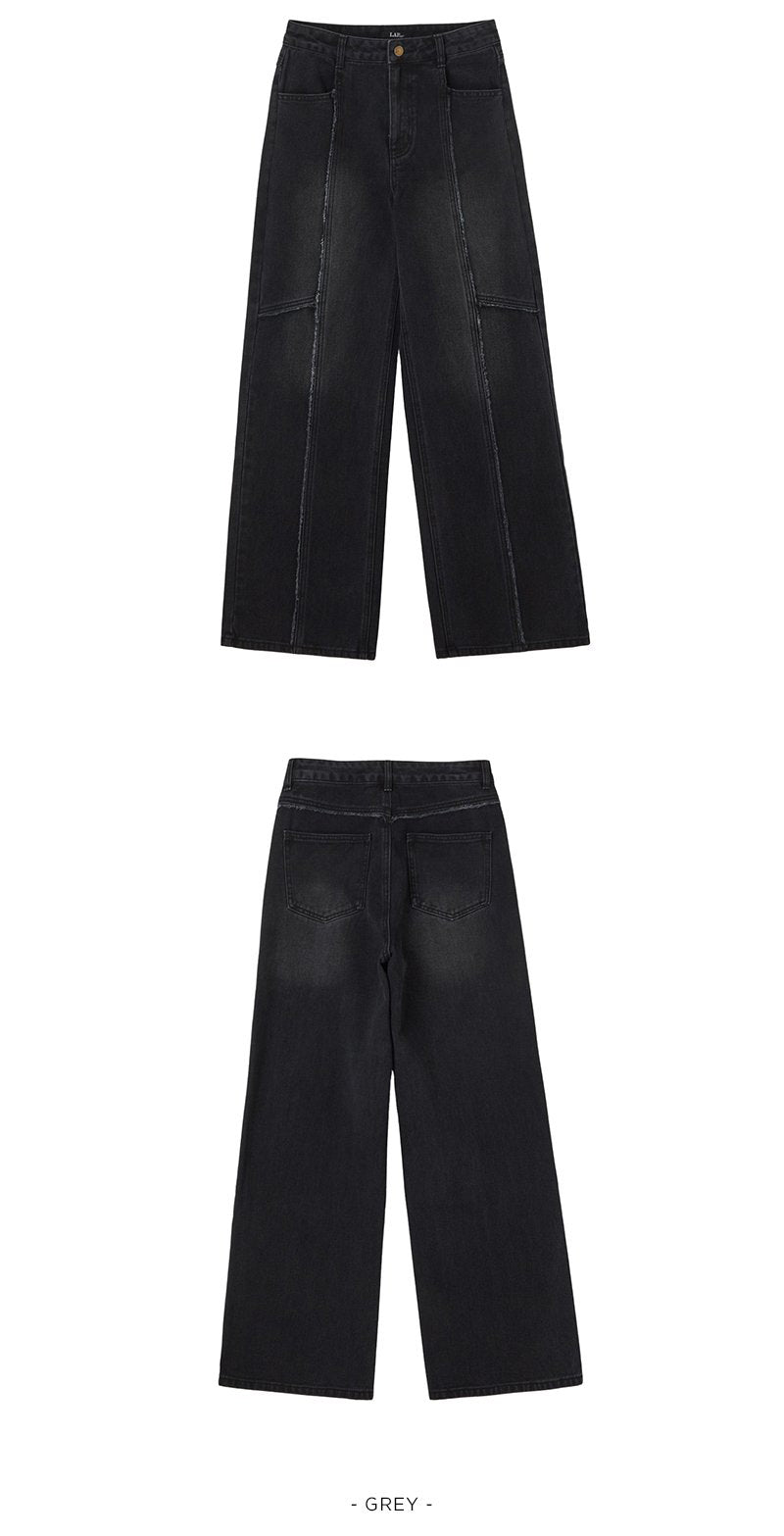 建議165以上【WE ARE】韓國LAP 毛邊設計牛仔褲 AR4DPB61