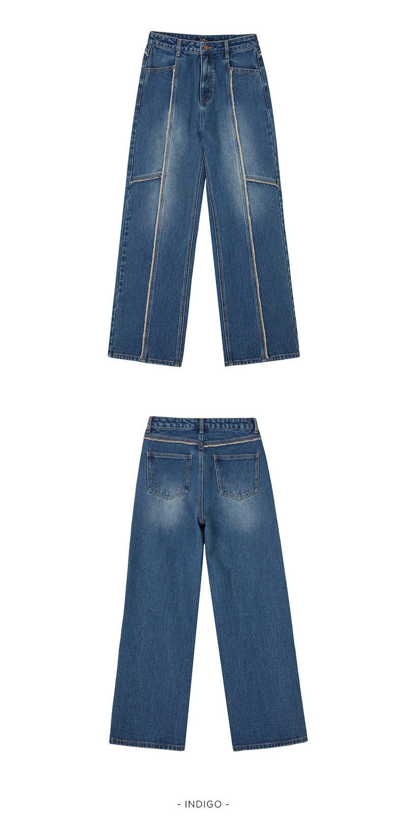 建議165以上【WE ARE】韓國LAP 毛邊設計牛仔褲 AR4DPB61