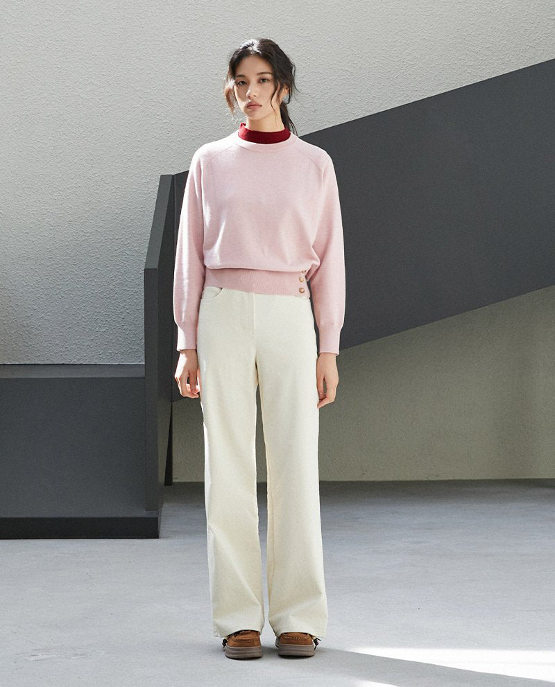 【WE ARE】韓國LAP 下擺三扣針織毛衣 AR4KHA69