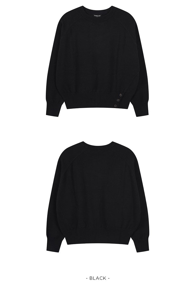 【WE ARE】韓國LAP 下擺三扣針織毛衣 AR4KHA69