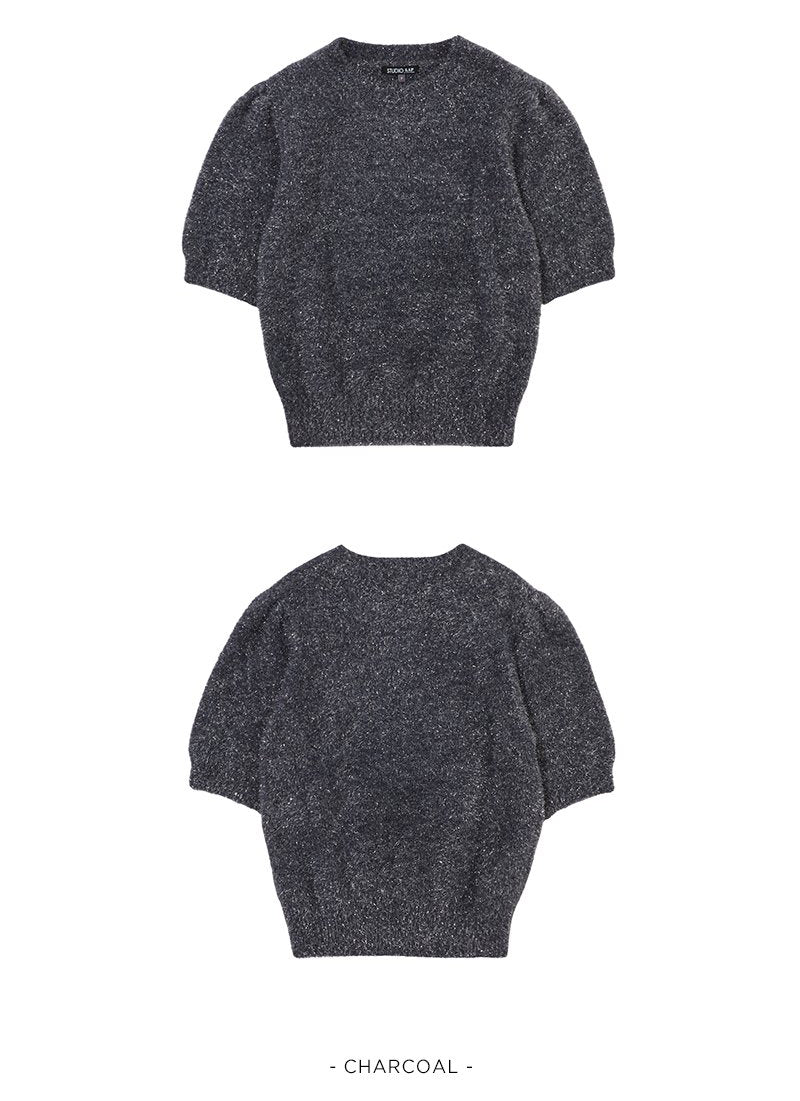 【WE ARE】韓國LAP 親膚金蔥短袖毛衣 AR4KHA74