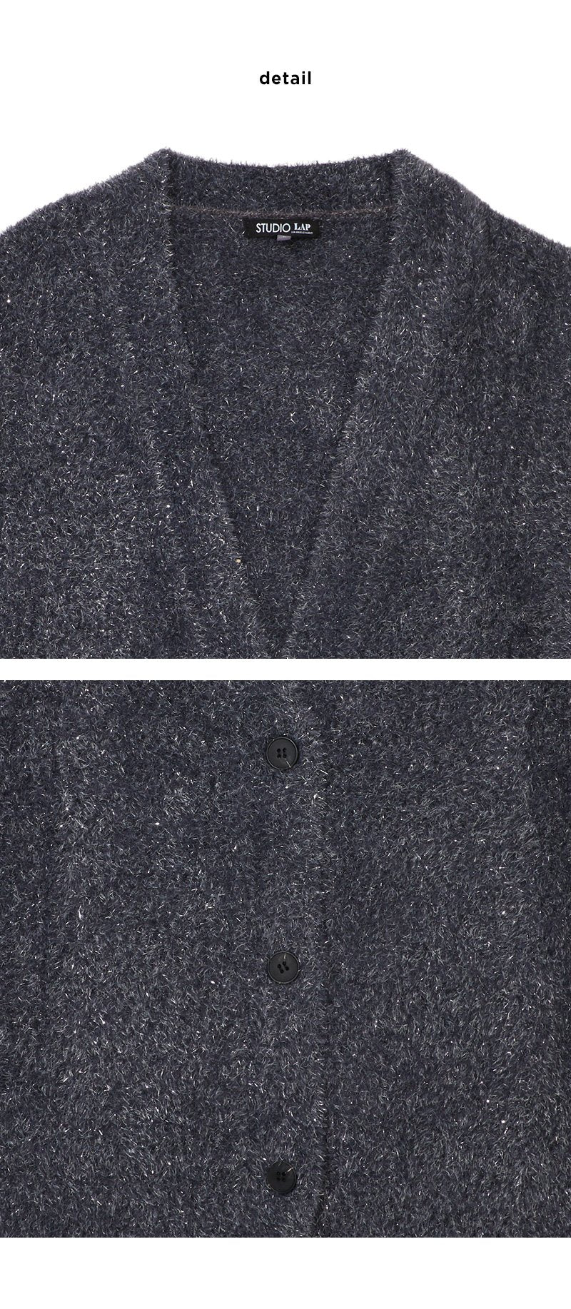 【WE ARE】韓國LAP 微金蔥V領寬鬆寬鬆針織衫AR4KGA66