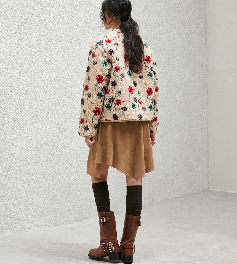 【WE ARE】韓國LAP 圓領羊羔毛鋪棉外套AR4MZA63