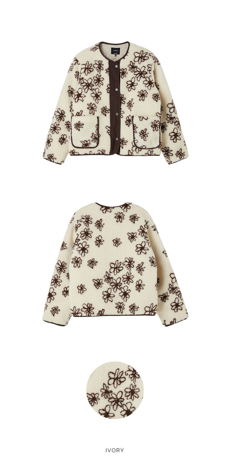 【WE ARE】韓國LAP 圓領羊羔毛鋪棉外套AR4MZA63