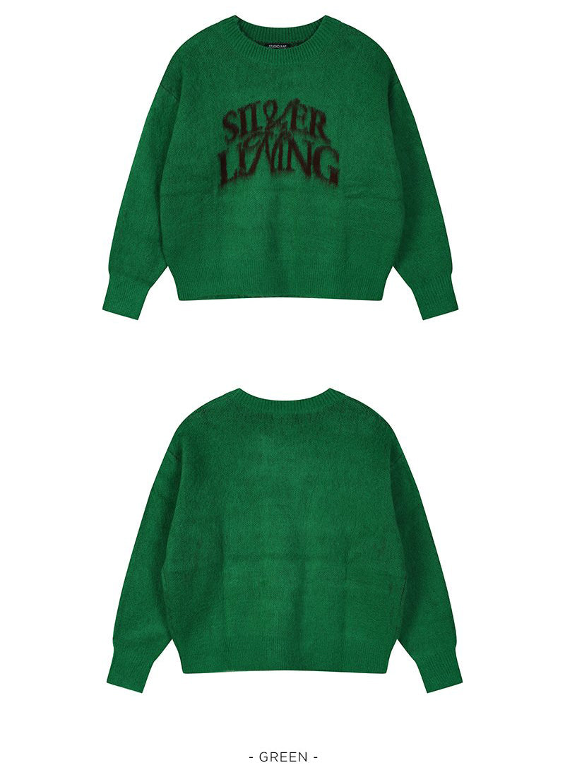 【WE ARE】韓國LAP 復古字母寬鬆針織毛衣AR4KHA77