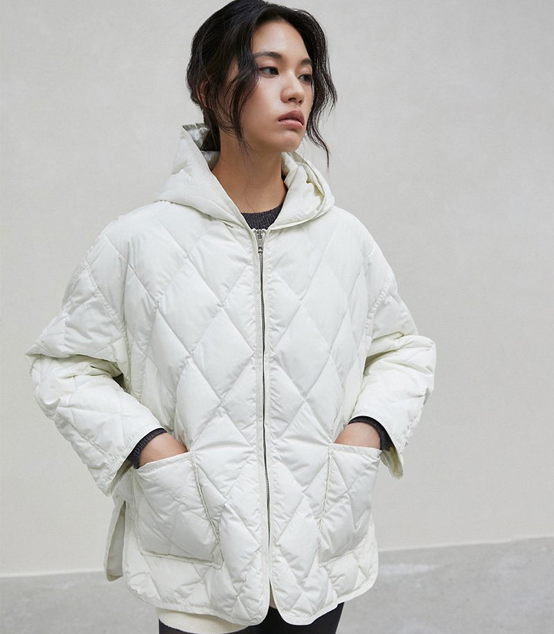 【WE ARE】韓國LAP 菱紋輕羽絨連帽外套 AR4PDA65