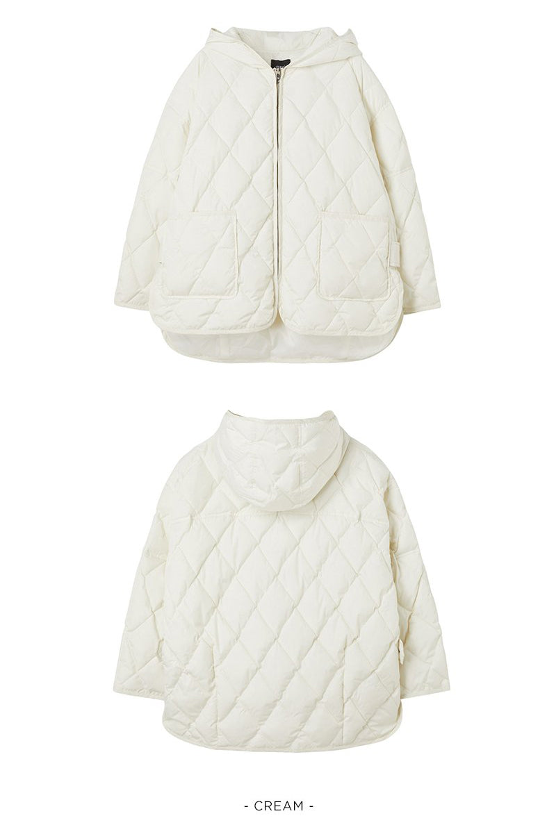 【WE ARE】韓國LAP 菱紋輕羽絨連帽外套 AR4PDA65