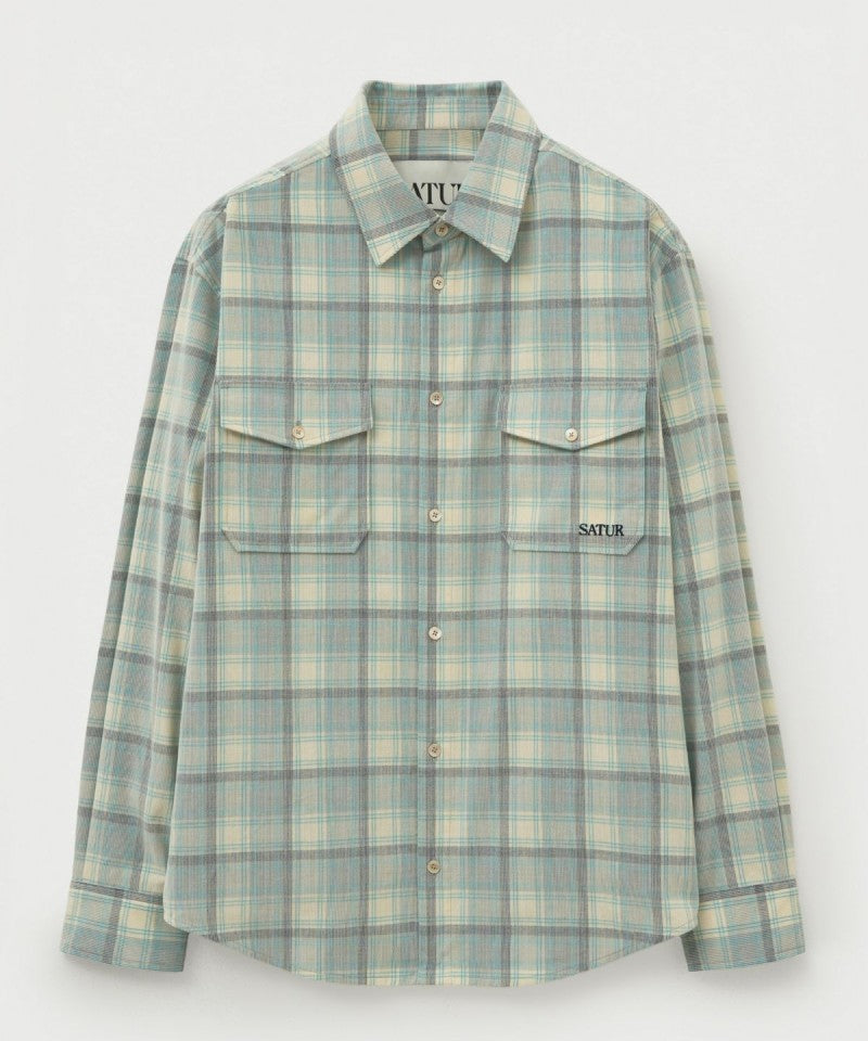 男女同款【WE ARE】韓國Satur格紋襯衫SA253USH02