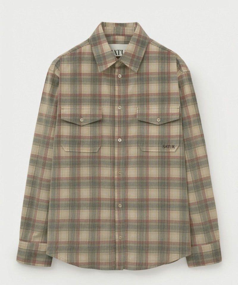 男女同款【WE ARE】韓國Satur格紋襯衫SA253USH02