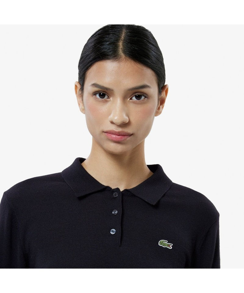 女款【WE ARE】韓國LACOSTE鱷魚針織POLO領襯衫AF793E55N