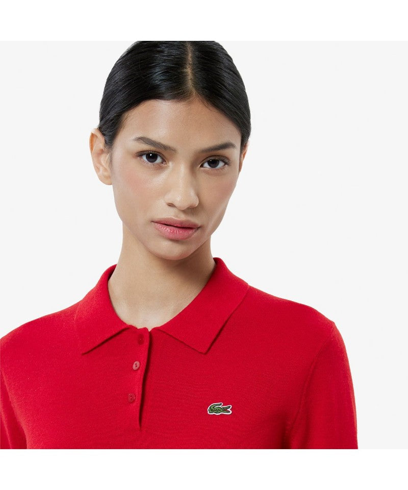 女款【WE ARE】韓國LACOSTE鱷魚針織POLO領襯衫AF793E55N