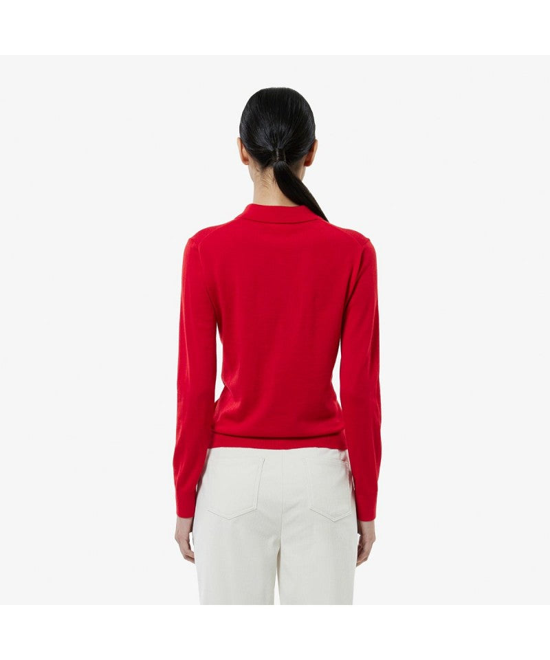 女款【WE ARE】韓國LACOSTE鱷魚針織POLO領襯衫AF793E55N