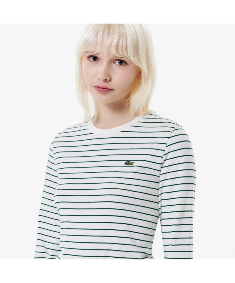 女款【WE ARE】韓國LACOSTE鱷魚條紋長袖T恤TF822E55N