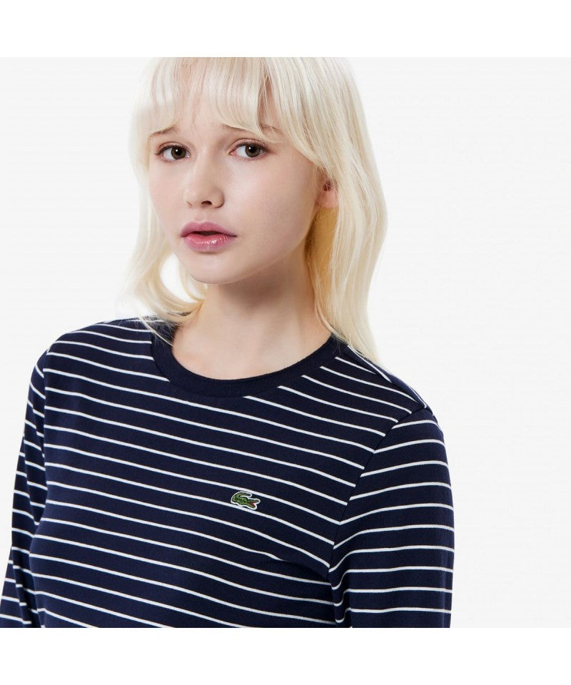 女款【WE ARE】韓國LACOSTE鱷魚條紋長袖T恤TF822E55N