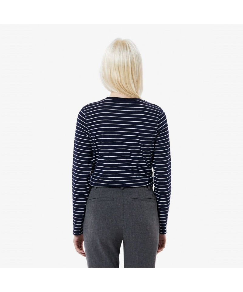 女款【WE ARE】韓國LACOSTE鱷魚條紋長袖T恤TF822E55N