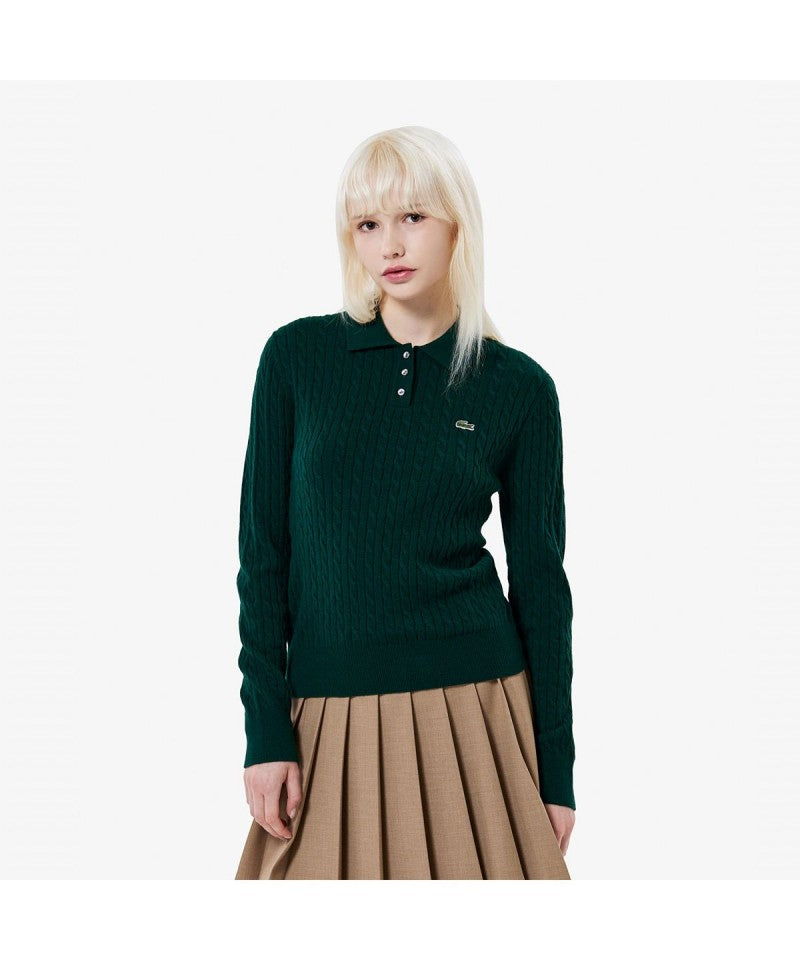 女款【WE ARE】韓國LACOSTE鱷魚POLO衫針織毛衣AF207E55N