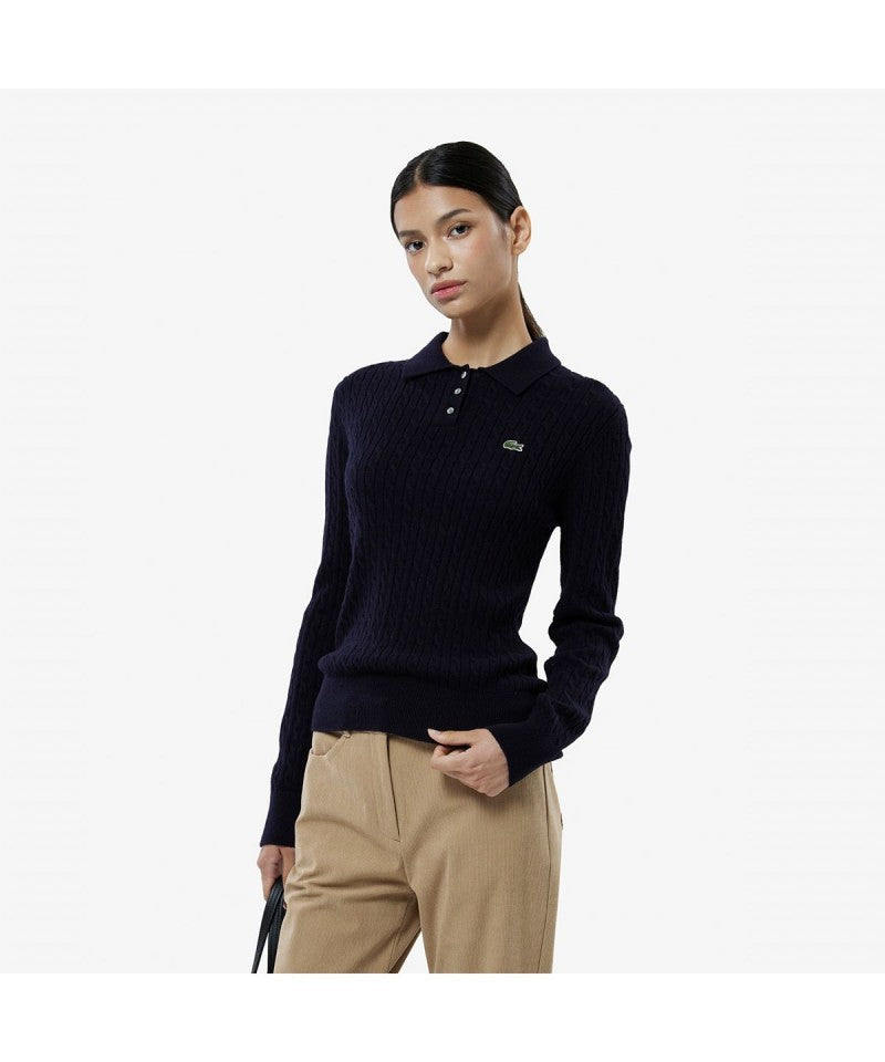 女款【WE ARE】韓國LACOSTE鱷魚POLO衫針織毛衣AF207E55N