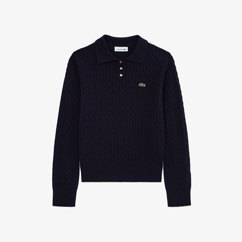 女款【WE ARE】韓國LACOSTE鱷魚POLO衫針織毛衣AF207E55N