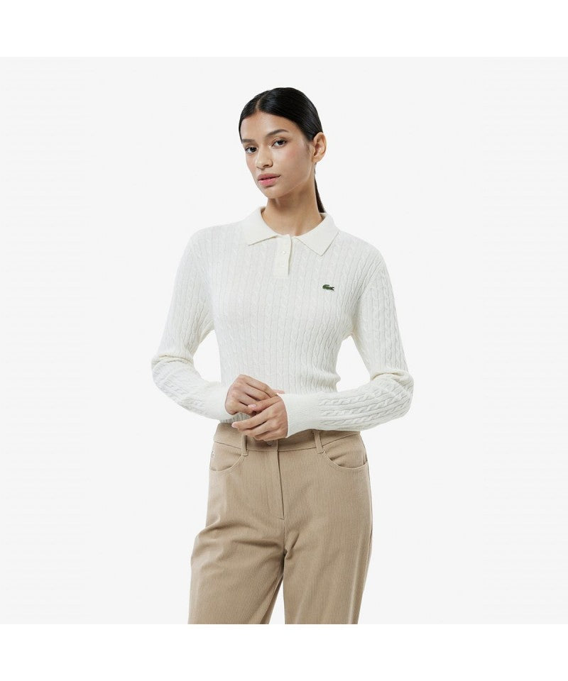 女款【WE ARE】韓國LACOSTE鱷魚POLO衫針織毛衣AF207E55N