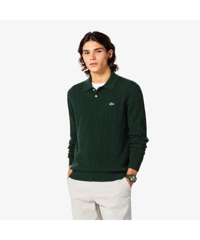 男款【WE ARE】韓國LACOSTE鱷魚POLO領針織毛衣AH580E55N