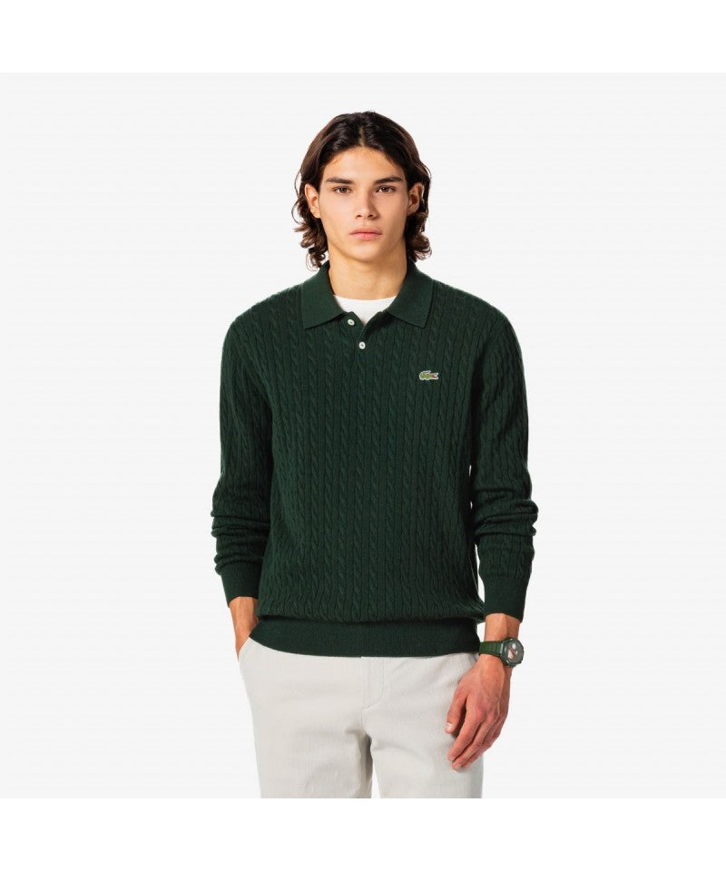 男款【WE ARE】韓國LACOSTE鱷魚POLO領針織毛衣AH580E55N