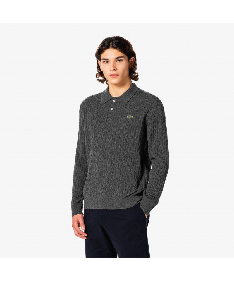 男款【WE ARE】韓國LACOSTE鱷魚POLO領針織毛衣AH580E55N