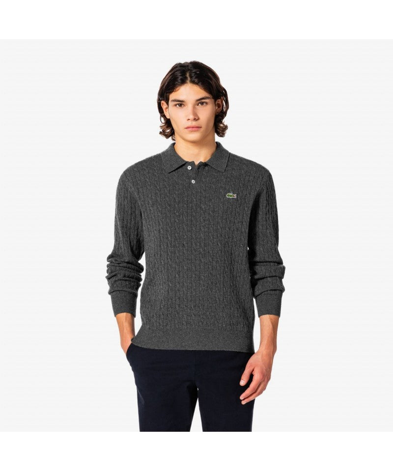 男款【WE ARE】韓國LACOSTE鱷魚POLO領針織毛衣AH580E55N
