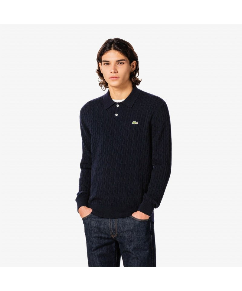 男款【WE ARE】韓國LACOSTE鱷魚POLO領針織毛衣AH580E55N