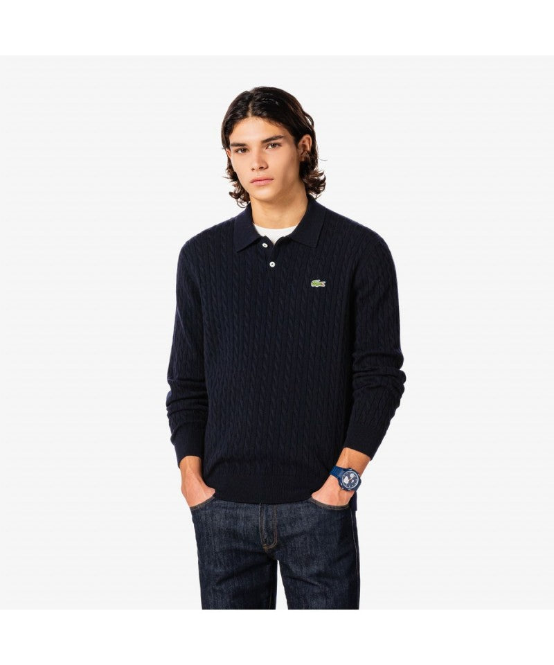 男款【WE ARE】韓國LACOSTE鱷魚POLO領針織毛衣AH580E55N