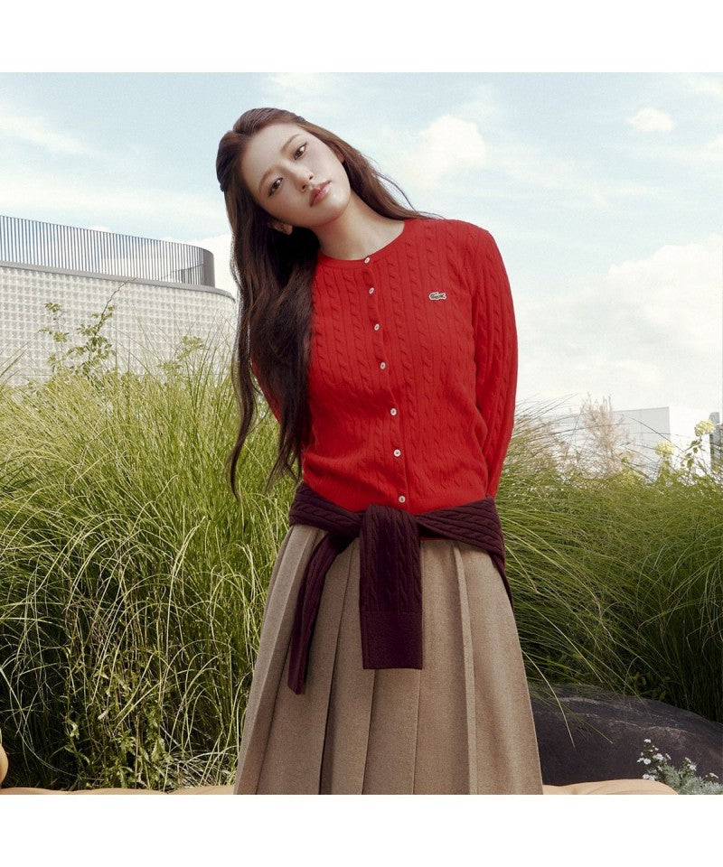 女款【WE ARE】韓國LACOSTE鱷魚針織開衫外套AF092E55N