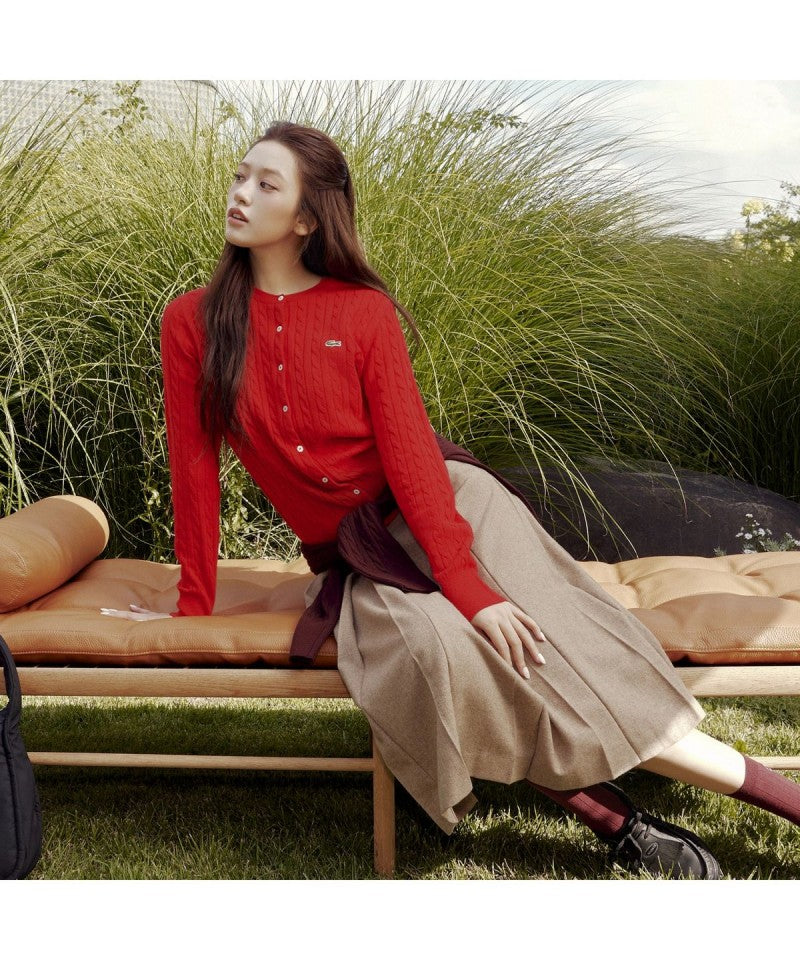 女款【WE ARE】韓國LACOSTE鱷魚針織開衫外套AF092E55N