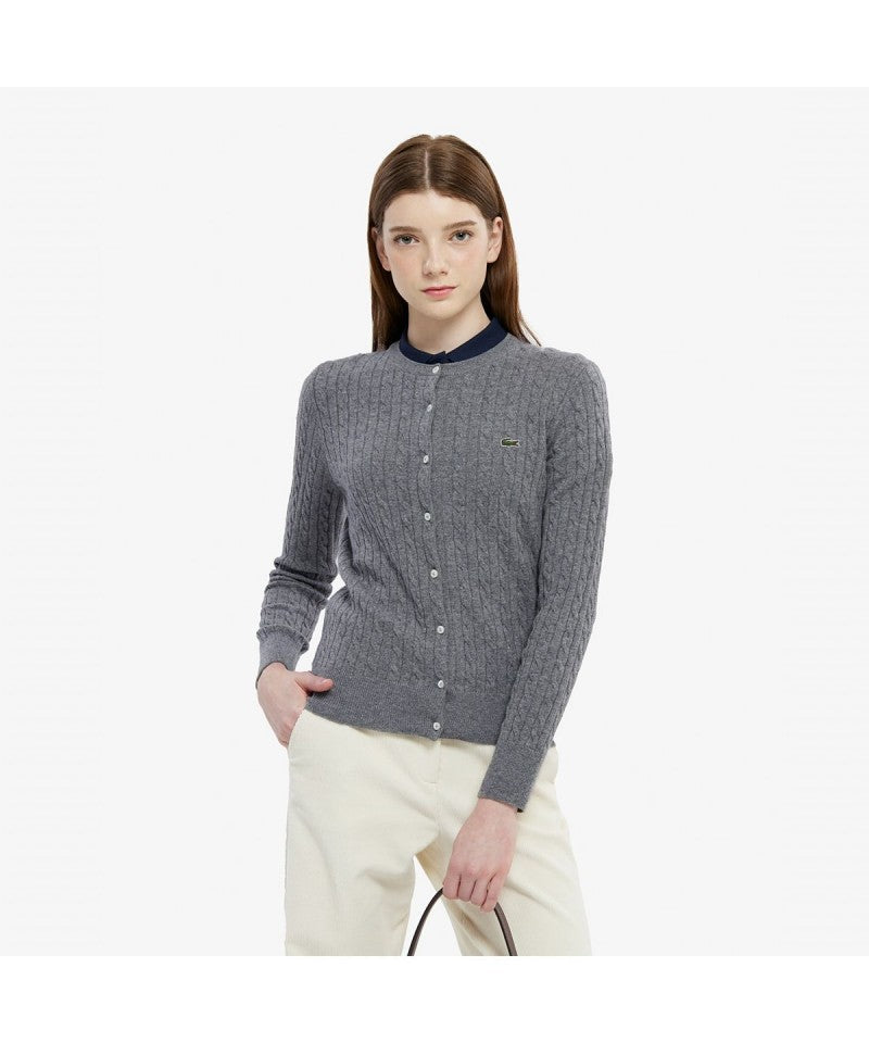 女款【WE ARE】韓國LACOSTE鱷魚針織開衫外套AF092E55N