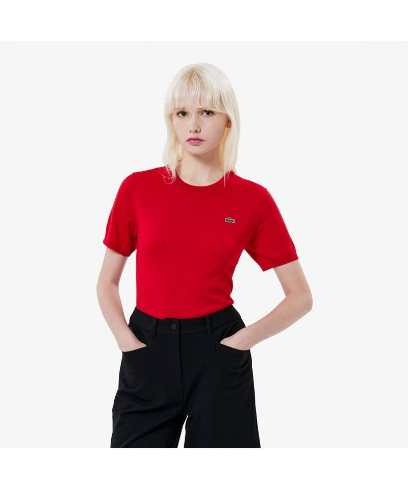 女款【WE ARE】韓國LACOSTE鱷魚針織毛衣T恤AF101E55N