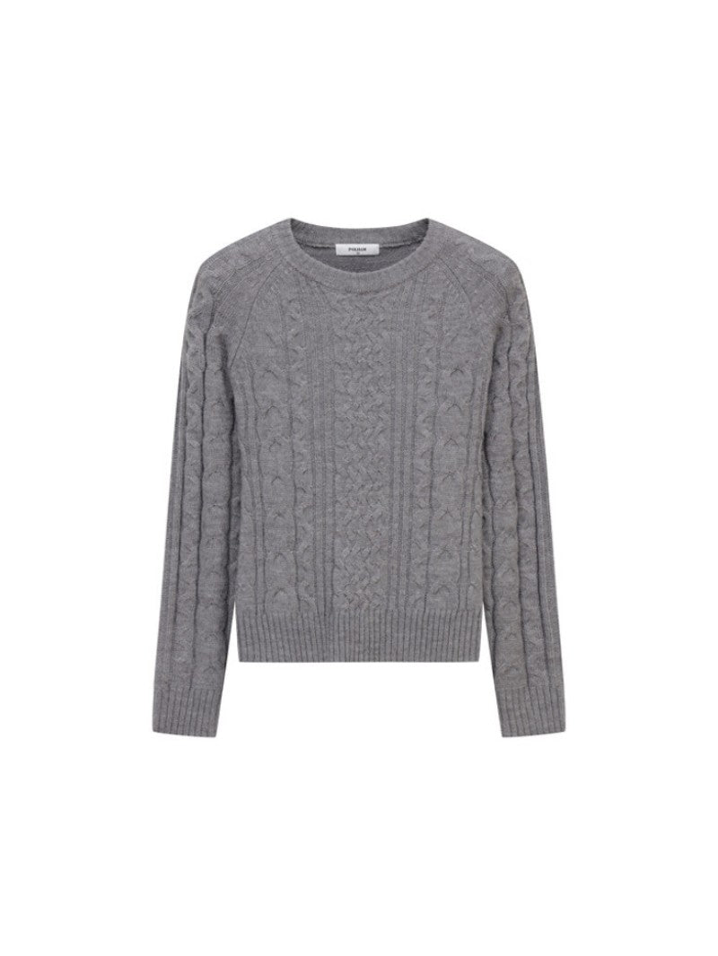 金泰梨同款 女款【WE ARE】韓國POLHAM復古麻花針織衫毛衣PHF4ER2480