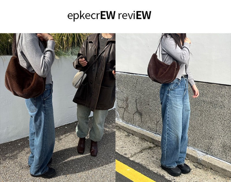 【WE ARE】韓國Archivepke Luv moon bag 毛絨單肩腋下包OVBAX25311