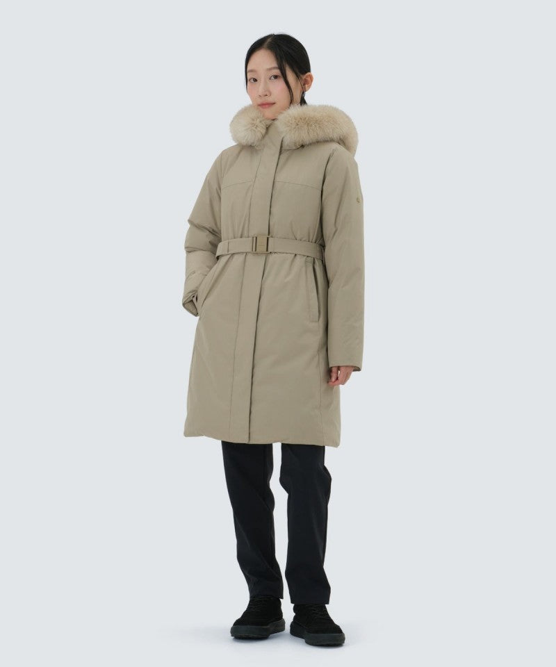 女款【WE ARE】韓國snow peak雪峰長款連帽鵝絨羽絨服外套S25WWPDJ05