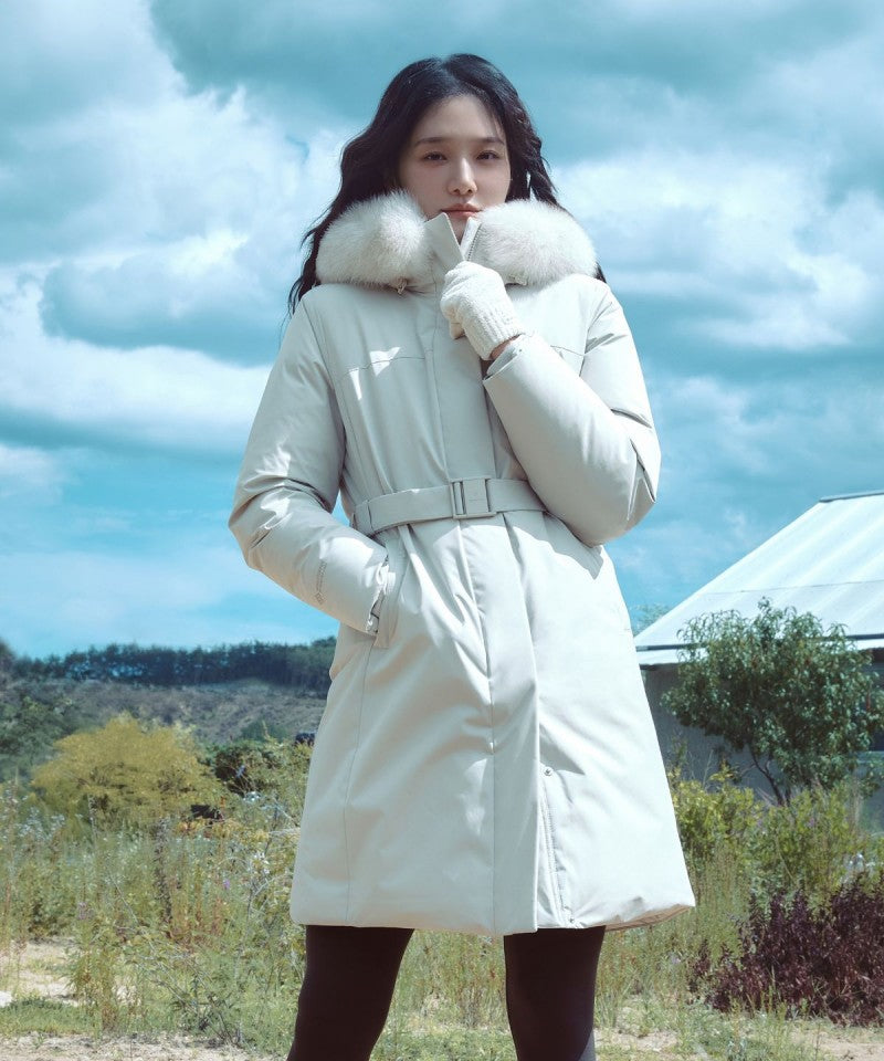 女款【WE ARE】韓國snow peak雪峰長款連帽鵝絨羽絨服外套S25WWPDJ05