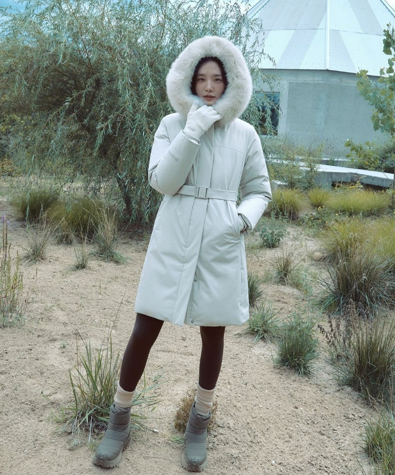 女款【WE ARE】韓國snow peak雪峰長款連帽鵝絨羽絨服外套S25WWPDJ05