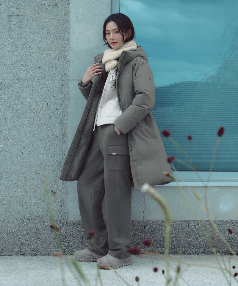 女款【WE ARE】韓國snow peak雪峰長款鴨絨連帽羽絨服外套S25WWGDJ67