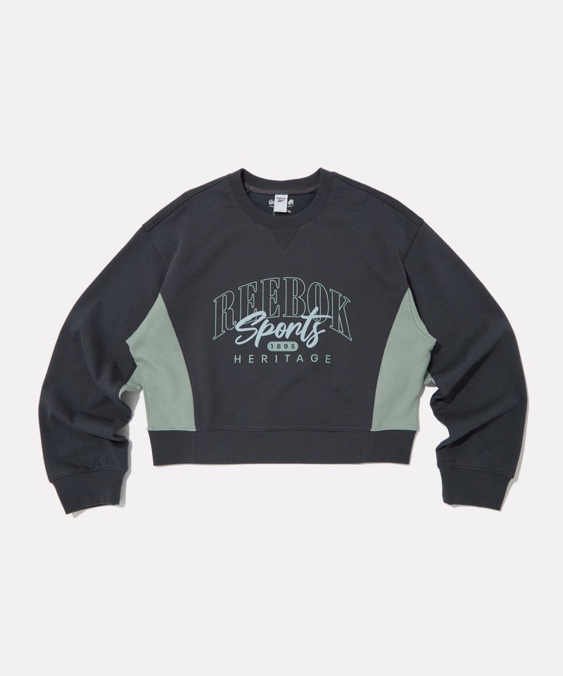 女款【WE ARE】韓國Reebok 拼色微短版大學T RETS5FM27