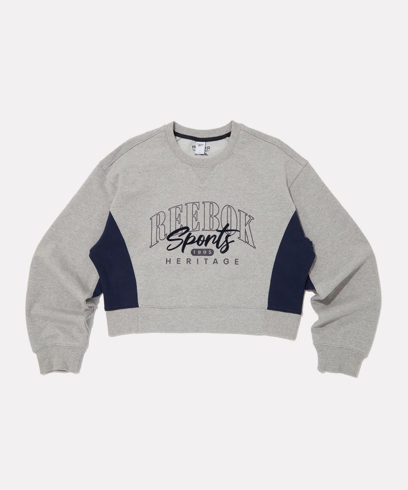 女款【WE ARE】韓國Reebok 拼色微短版大學T RETS5FM27